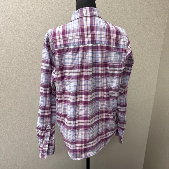 Rockies Purple Plaid Western Button Down Shirt Cotton Cowgirl Rodeo Large - Picture 6 of 11